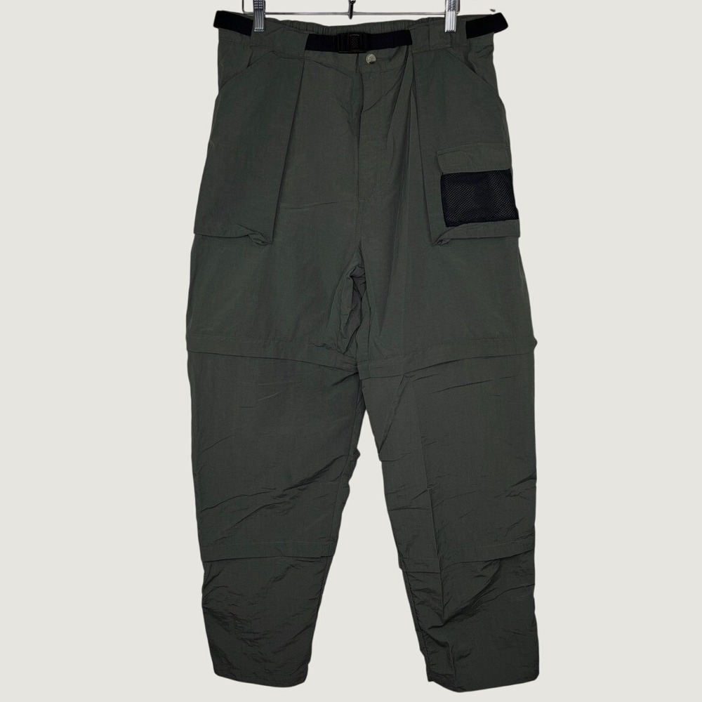 Convertible Cargo Hiking Pants Olive Green Zip Off Shorts Mens XL Belt